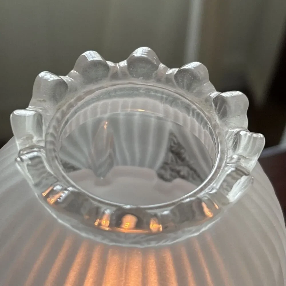 Vintage PartyLite Frosted Pedestal Fairy Lamp/Light 10” Tall 2 Pieces - Picture 3 of 9